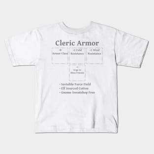 Cleric Armor: Role Playing DND 5e Pathfinder RPG Tabletop RNG Kids T-Shirt